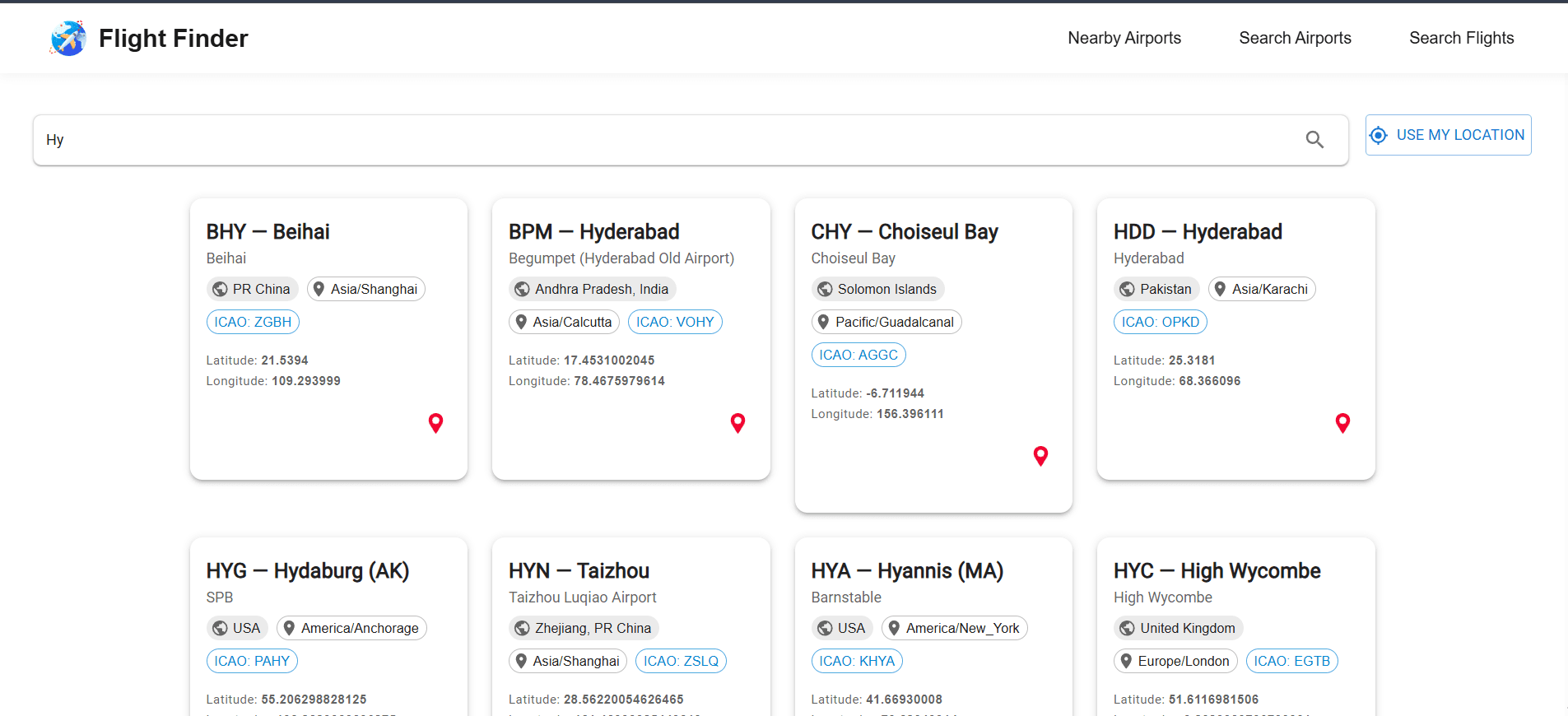 FlightFinder (Full Stack Flight Discovery App) screenshot 2