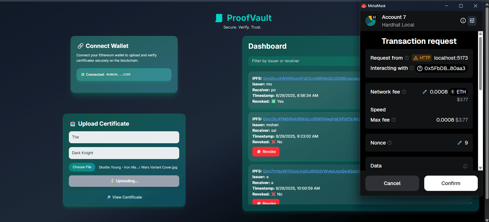 ProofVault (Decentralized Certificate Storage) screenshot 4